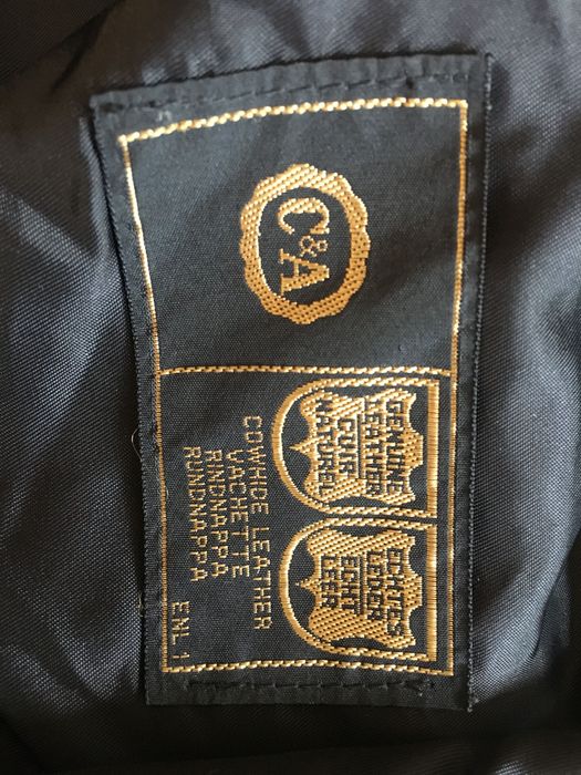 c&a czarna skorzana spodnica midi genuine leather 38 M