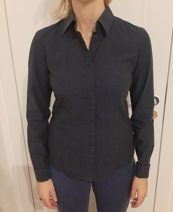 Lambert Granatowa koszula damska taliowana, r. 38 +spinki