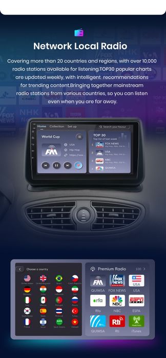 Rádio 9" Renault Clio 3 de2005-14 android CARPLAY WIFI GPS 2/32GB Novo