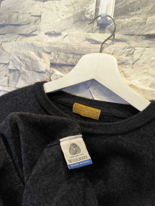Sweter Merino Emporium Wełniany Wełna Granatowy Damski