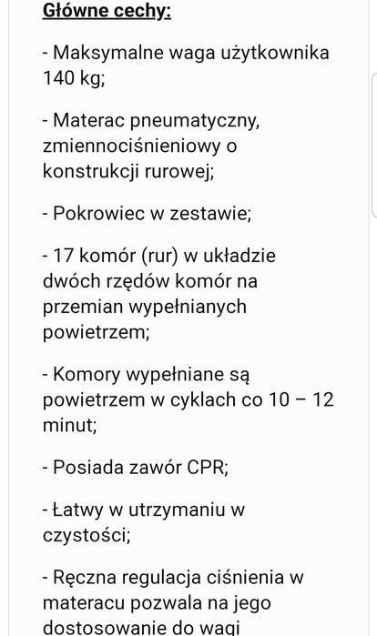 Materac przeciwodleżynowy rurowy dzis niższa cena!