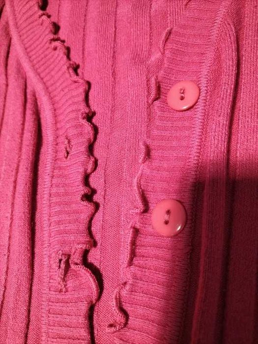 Kardigan na guziki fuksja