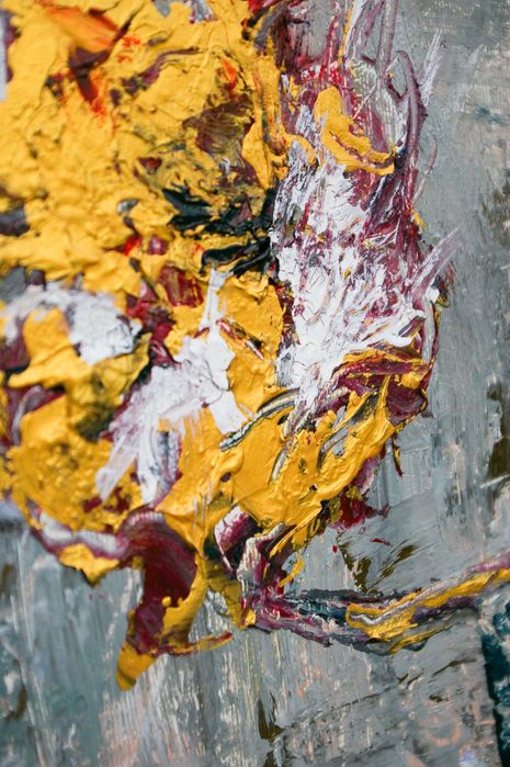 Картина абстракція  "Порцелянові троянди" 100x90см