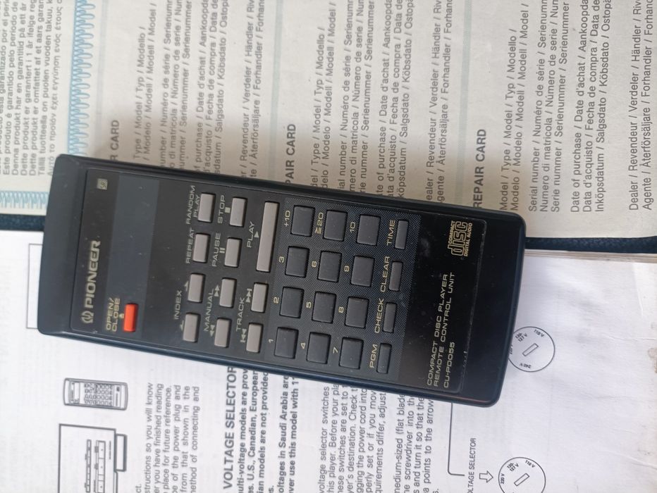 Pioneer PD-75 PD-9700 CD pilot instrukcja karta