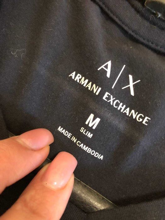 Футболка Armani Exchange A|X черная мужская размер M slim б/у