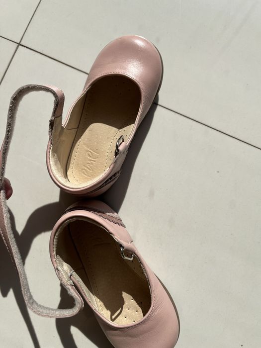 Skórzane buciki dziewczęce Emel, pudrowy róż, rozmiar 23