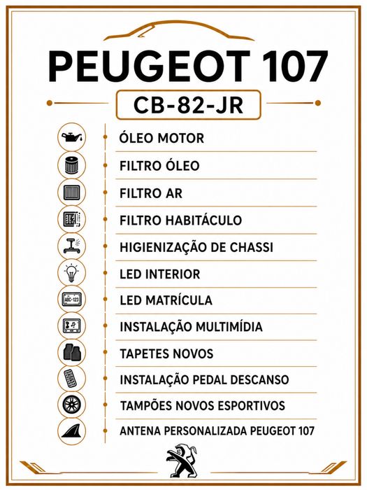 Peugeot 107 VVT-i • Multimedia • Motor Toyota • Muito Estimado • IPO/IUC 2027