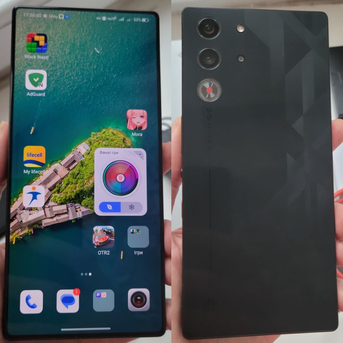 ZTE Nubia Redmagic 10 Pro (2-сім.)Флагман.Ідеальний стан.пам.12/256гіг.Екран 144Герц.Батарея7050мАч.Є Вентилятор+спец.Охолодження