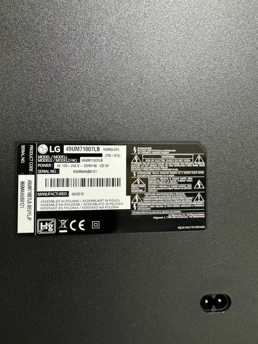 Продам телевизор  LG 49UM71007LB