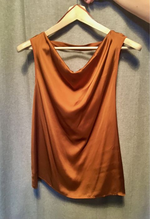 Bluzka damska top Orsay koniak ruda L XL 40 42 wiskoza