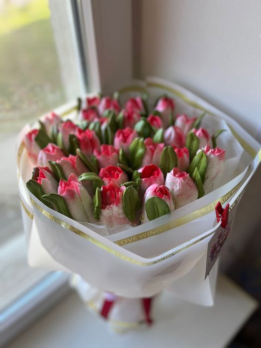 Зефирный букет, зефір, домашній зефір, подарунок, коробочка, зефир