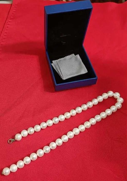 Naszyjnik z perłami srebro 925 - Na prezent - Pudełeczko -