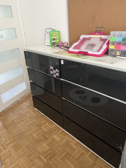 Komoda szara polysk z szufladami
