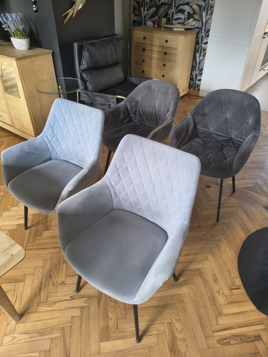 Krzesła kubełkowe tapicerowane kpl 4 szt