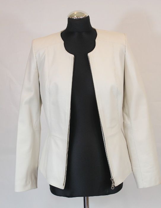 Kurtka damska skóra licowa biała | Model Dominika