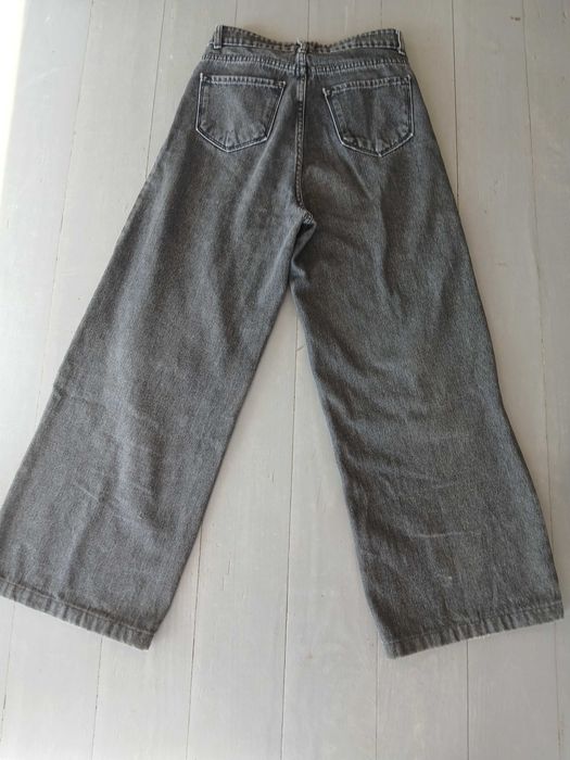 Женские широкие джинсовые штаны чёрные