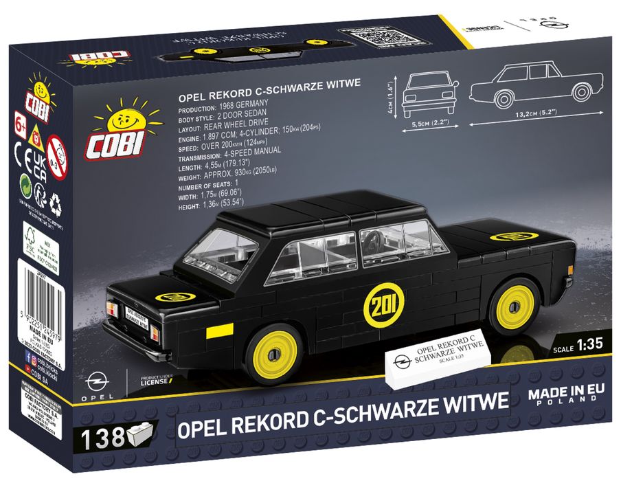 Klocki cobi 24597 samochód OPEL REKORD C SCHWARZE WITWE