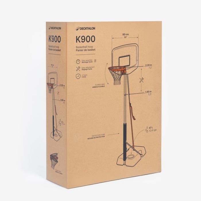 Tabela Basquetebol Pé Regulável Dunk Criança 1,60 m - 2,20 m K900 V2