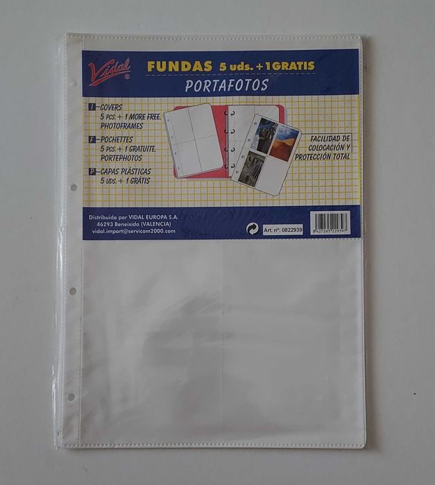 Folhas de arquivo para postais, fotos, etc.