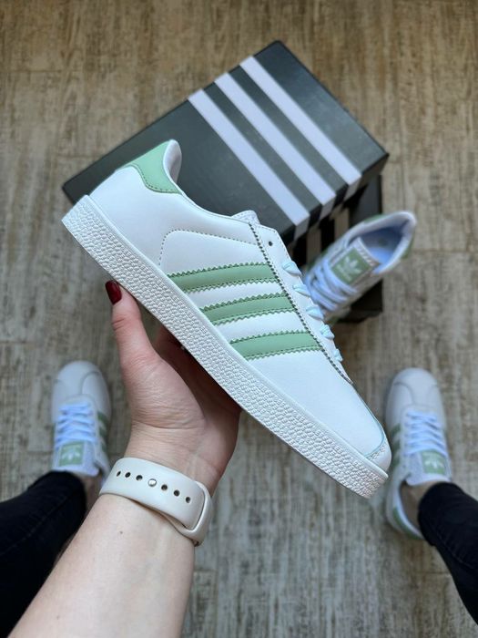 36,38,41 Кросівки Жіночі Adidas Gazelle White Green / Женские Кроссовки