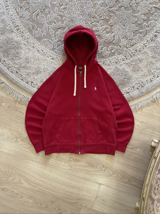 Червона зіпка Polo Ralph Lauren на блискавці з капюшоном