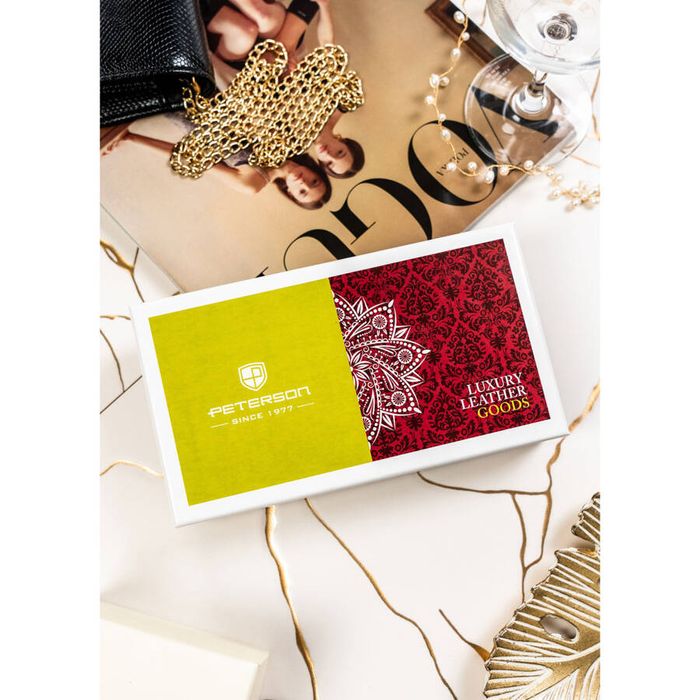 duży portfel damski z wieloma przegródkami czerwony - peterson