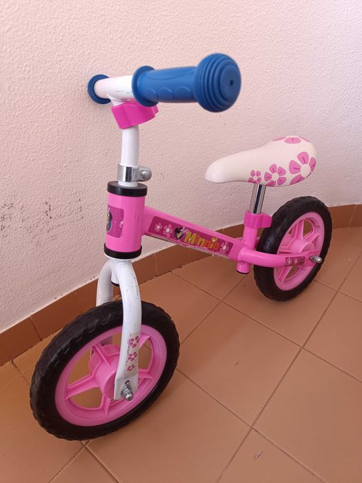 Bicicleta de Aprendizagem Roda 10'' Rosa Minnie Mouse