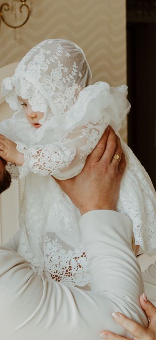 Komplet chrzest dziewczynka sukienka buty atelier roxana Anna zgoła