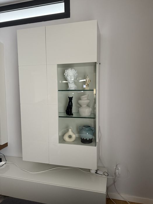 Móvel TV com painel e estante Evanyrouse