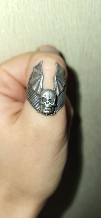 Авторское серебряное кольцо 925 пробы ,кольцо череп 17.5 размер.