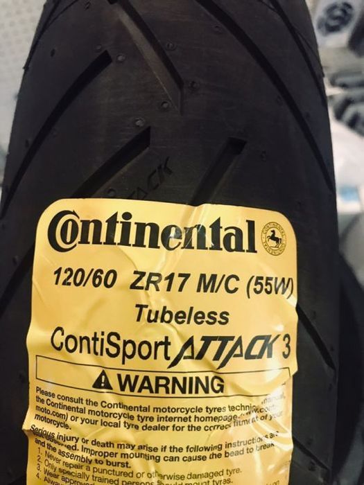 Pneu novo continental contisport attack 3 para frente. 120/60/17.