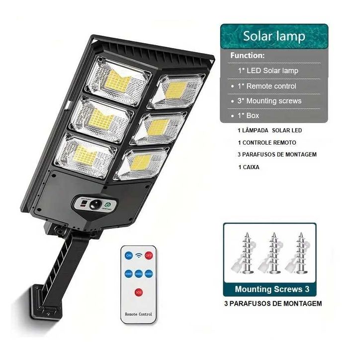 Luz Led a Energia Solar 150W (À Prova de água e com Sensores de Movimento)