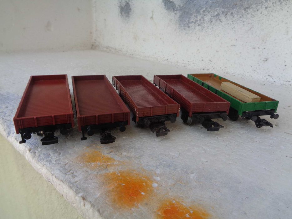 1:87 Marklin Lote de 5 vagões caixa aberta comboio
