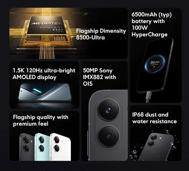 POCO X8 Pro 8/256 Black Global зі зарядним пристроєм з акумулятором 6500mah та NFC