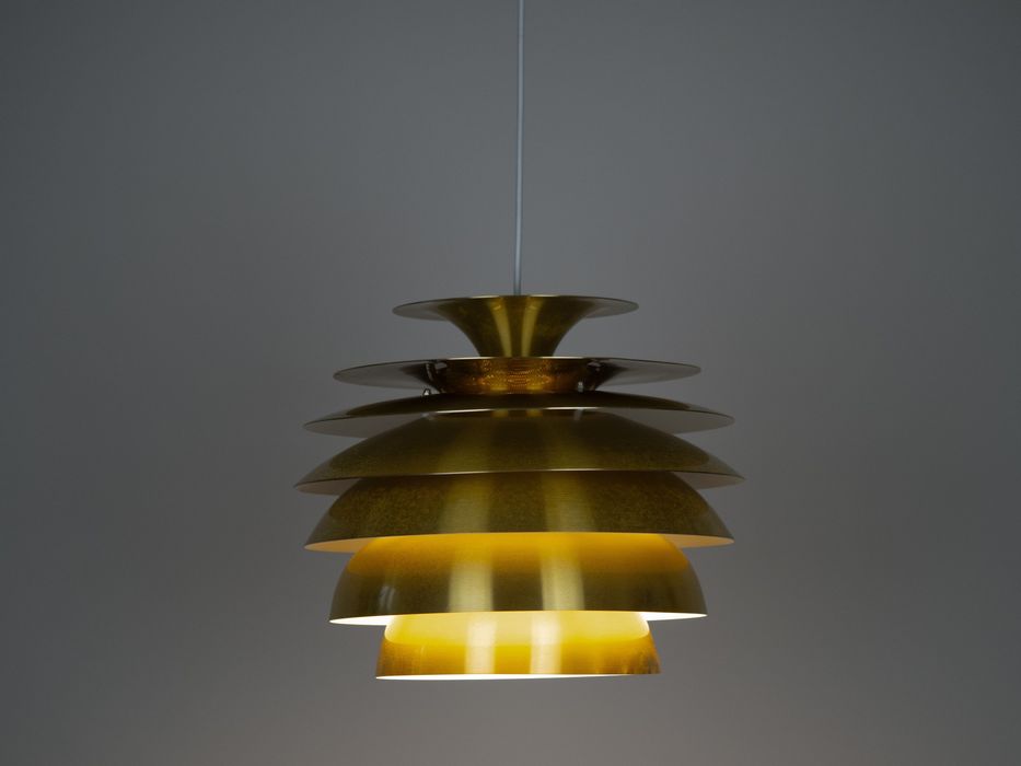 Duńska vintage lampa Barcelona proj. Bent Karlby, Lyfa, lata 60