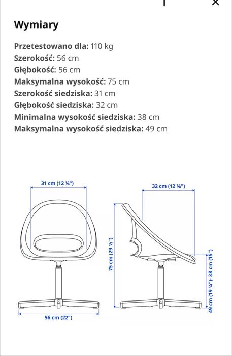 Dziecięce krzesło biurowe,