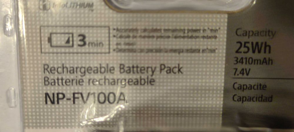 SONY NP-FV100A  3410mAh 7.4V Japan