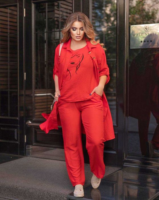 Костюм трійка (сорочка-туніка, штани, футболка)