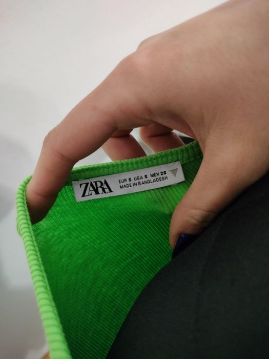 Zielony crop top Zara S