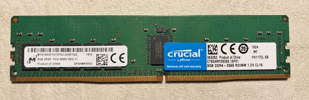 Memória RAM RDIMM 2x8GB DDR4