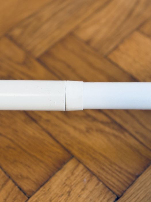 Karnisz rurka IKEA biały teleskopowy + mocowania + ozdobne kulki