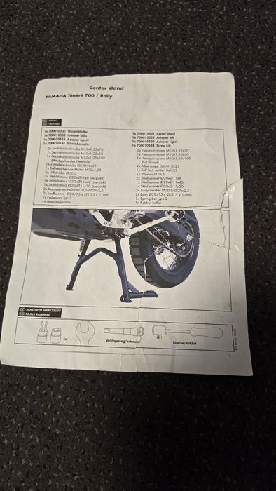 Suporte central Yamaha Ténéré 700 Rally