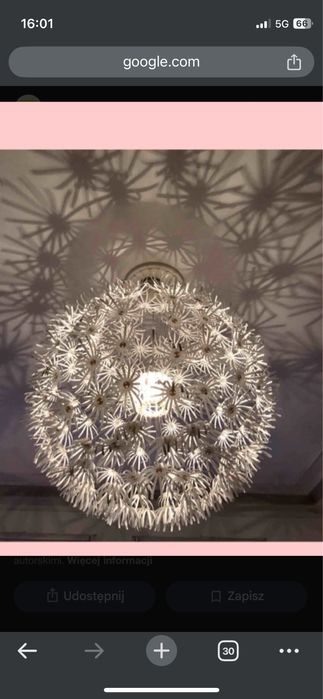 IKEA PS MASKROS duza Lampa wisząca (103.609.16) zyrandol 80 cm kula