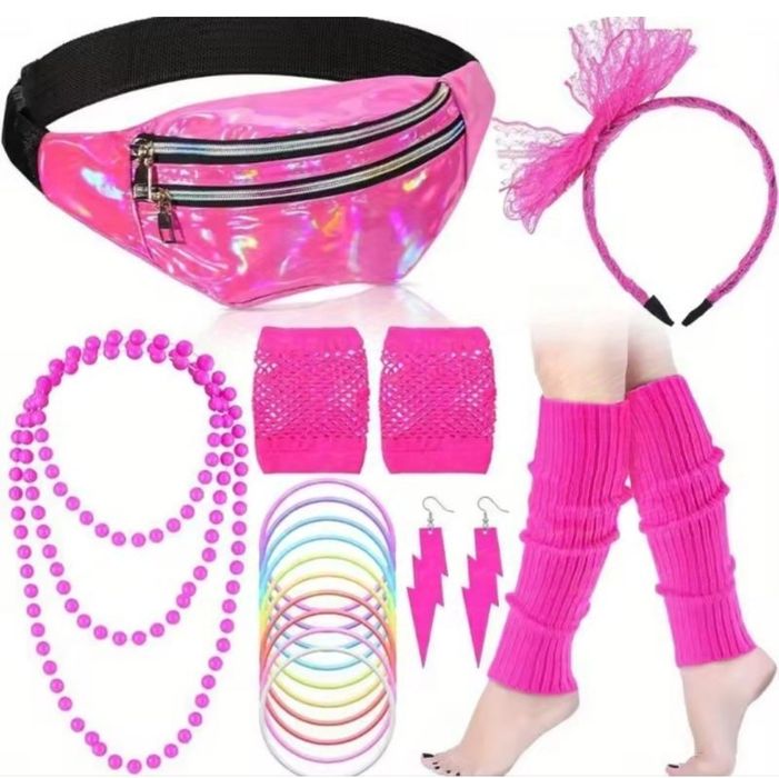 Жіночий набір,костюм,аксесуари Хіппі,дискотека 80-х, 90-х,диско,ретро