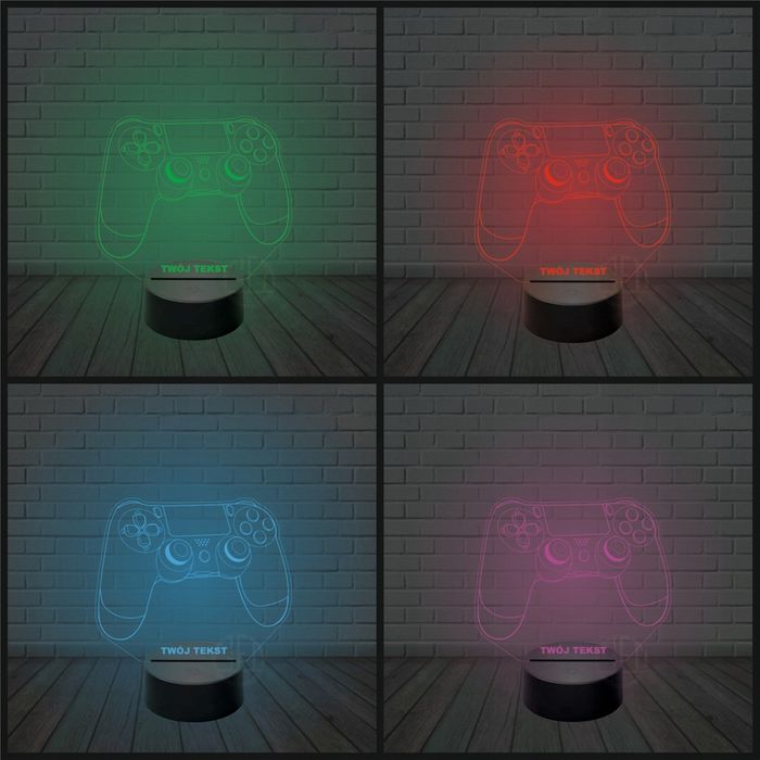 Lampka nocna na biurko 3D LED imię PAD ps xbox
