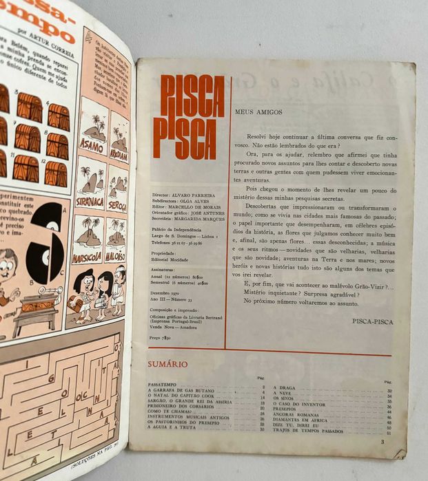 PISCA-PISCA nº33. Dezembro 1970. Exemplar raro.