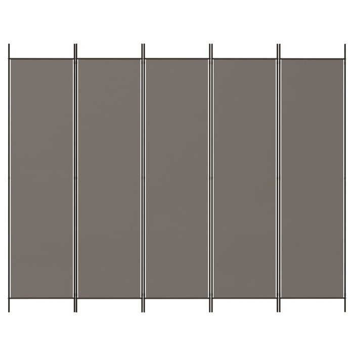 vidaXL Parawan 5-panelowy, antracytowy,250x220 cm, tkanina
