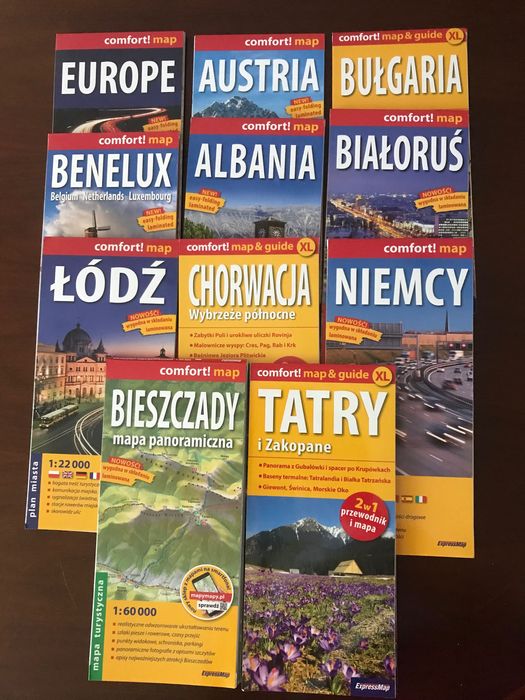 Mapy, Polska, Europa 11 sztuk