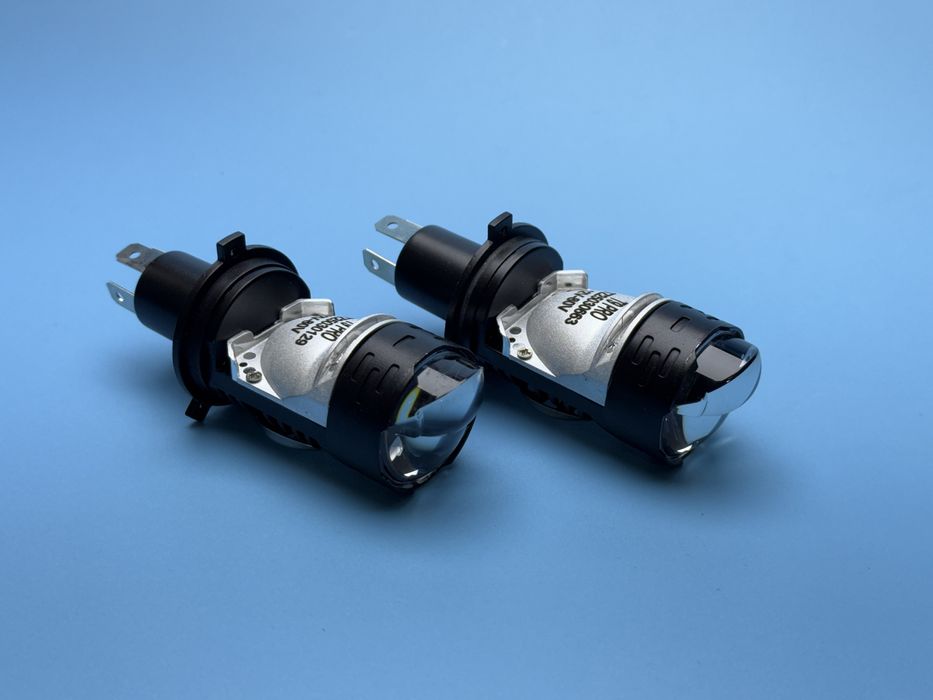 Світлодіодні BI LED лед лампи H4 P43t білед лінзи ближнє дальнє саітло