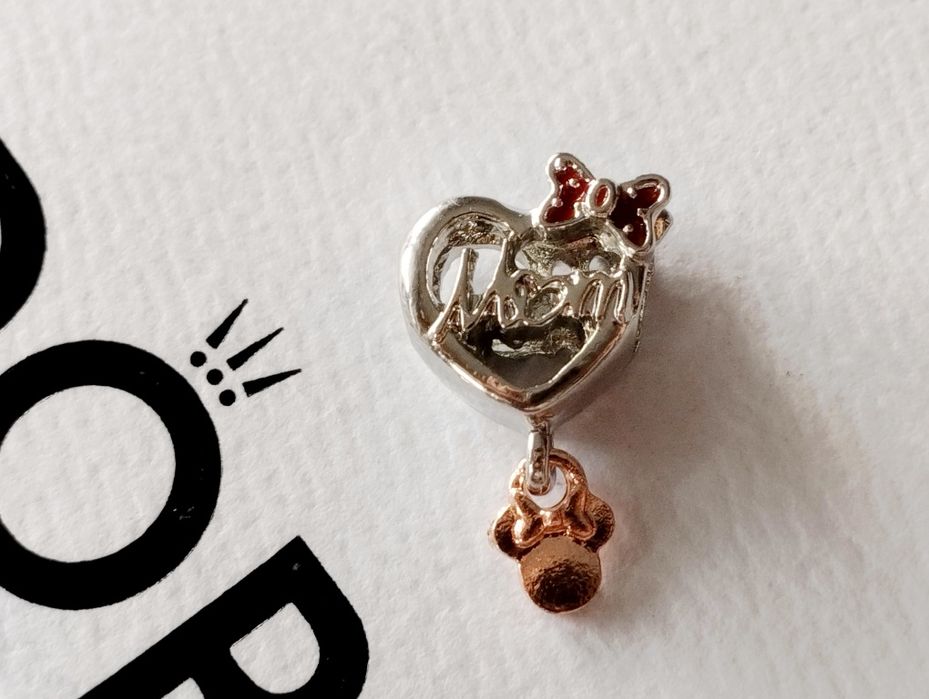Charms mama serce kokardka z zawieszką Miki do bransoletki Pandora now